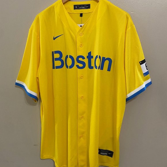 Nike MLB Boston Red Sox #2 Bogaerts City Strong Connect Yellow
